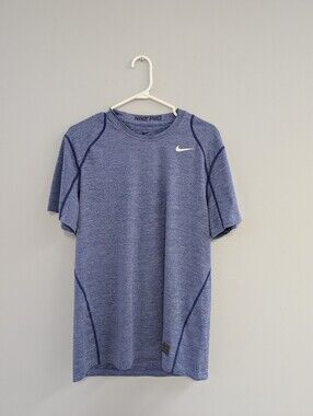 Nike Pro Heather Blue Short Sleeve Dri-FIT Training Tee